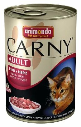 Влажный корм для кошек Animonda Carny, беззерновой, с говядиной, с сердцем 400 г (паштет)