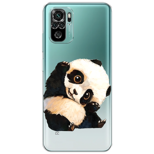 Силиконовый чехол на Xiaomi Poco M5s / Сяоми Поко M5s Большеглазая панда, прозрачный силиконовый чехол на xiaomi poco m5s сяоми поко m5s розовые разводы рисунок