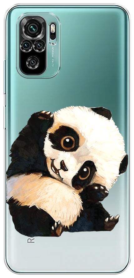 Силиконовый чехол на Xiaomi Redmi Note 10S / Сяоми Редми Нот 10S "Большеглазая панда", прозрачный
