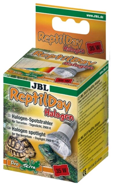 JBL ReptilDay Halogen - Галогенный точечный светильник полного спектра д/террар, 35 Вт