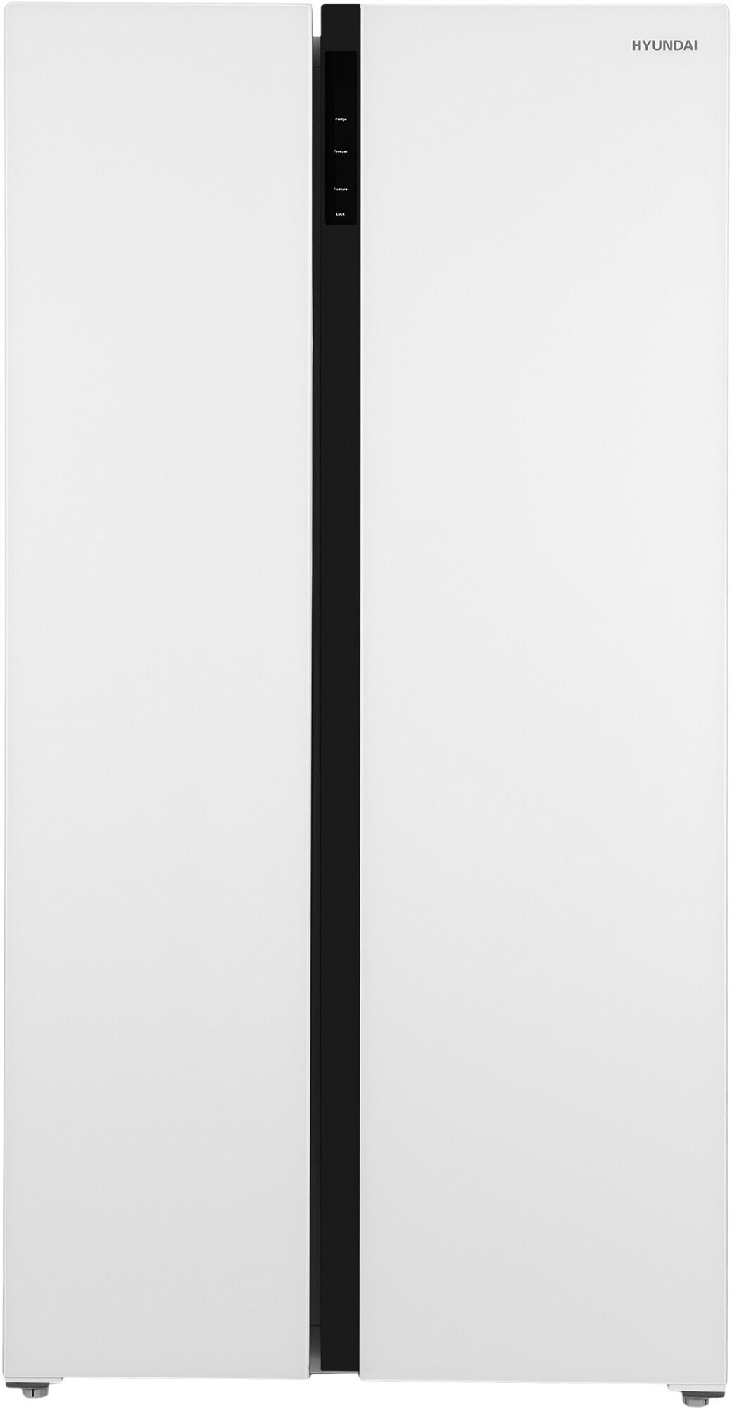 Холодильник HYUNDAI CS5003F, двухкамерный, белое стекло - фото №1