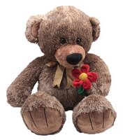 Мягкая игрушка Magic Bear Toys Медведь коричневый с бантом и цветком 50 см
