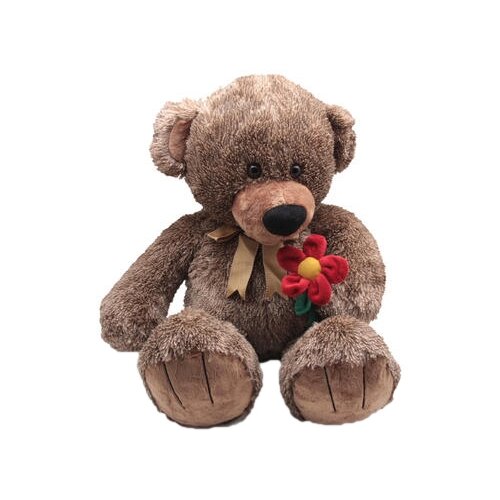фото Мягкая игрушка Magic Bear Toys Медведь коричневый с бантом и цветком 50 см