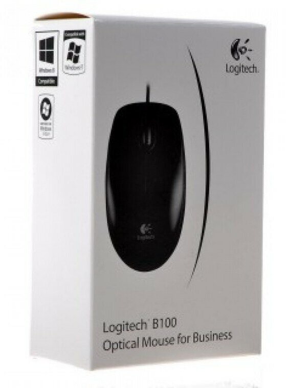 Мышь Logitech B100 for business, черный (910-003357/910-006605)
