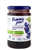 Джем Yummy jam натуральный смородиновый без сахара, банка 350 г