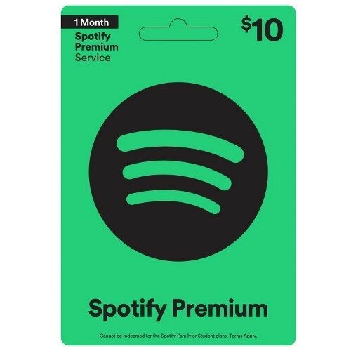 Код пополнения Spotify США номинал 10 USD, Gift Card 10$ USA