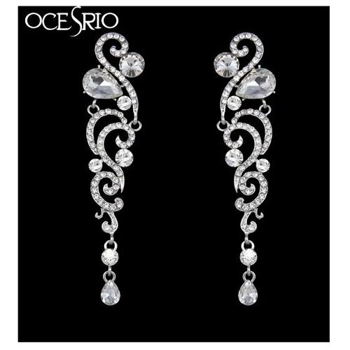 Серьги с подвесками , серебряный