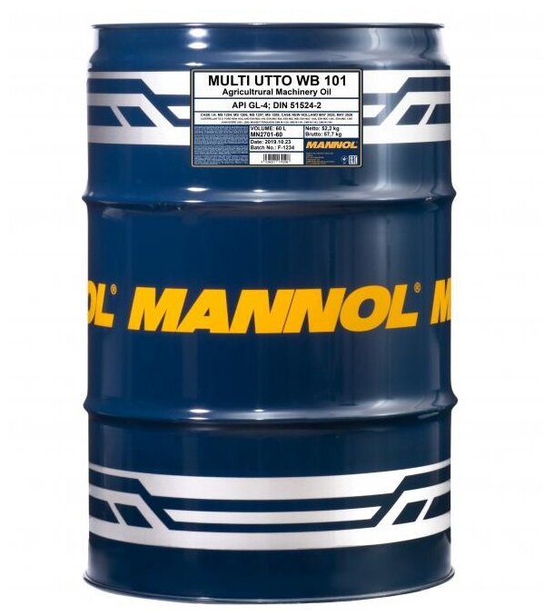 Трансмиссионное масло Mannol 2701 Multi UTTO WB 101, 60л, 3015