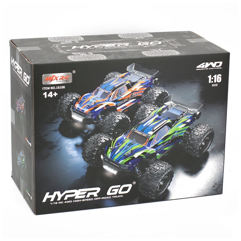 Радиоуправляемый джип MJX Hyper Go 4WD LED 1:16 2.4G - MJX-16108-ORANGE