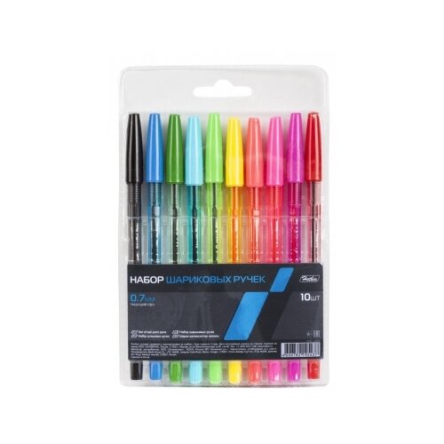 фото Hatber набор шариковых ручек 0.7мм (7cb_10040), 10 шт.