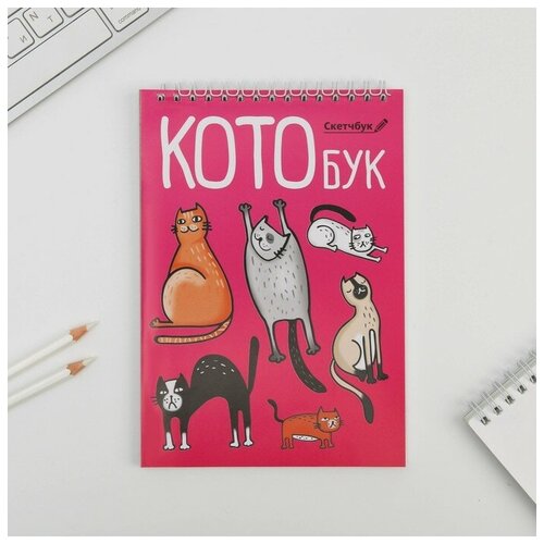 Скетчбук «Котобук» А5, 40 л, 100 г/м скетчбук у меня лапки а5 180 л 100 г м 1 шт