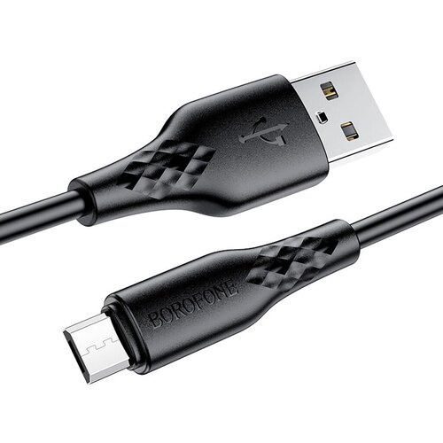 Кабель USB - microUSB Borofone BX48 чёрный, 1м кабель hoco x13 microusb usb 2 4 а 1 м pvc оплетка чёрный