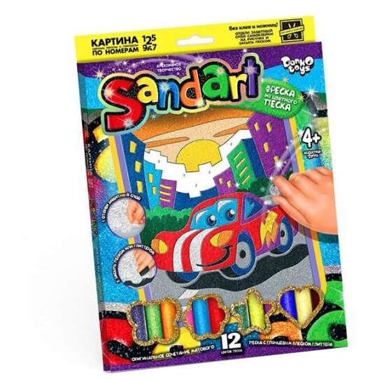 Danko Toys Фреска Sandart Машинка (SA-01-01) красный 304 г