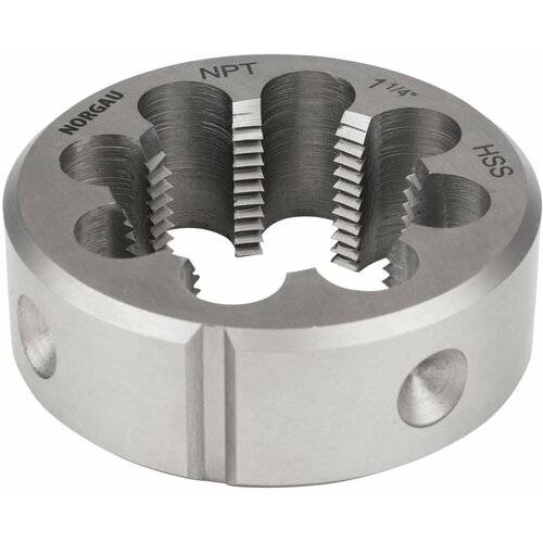 Плашка NPT 1 1/4х11.5 дюйма, диаметр 90 мм NORGAU Industrial для обработки конической резьбы с углом 60, по DIN223, HSS