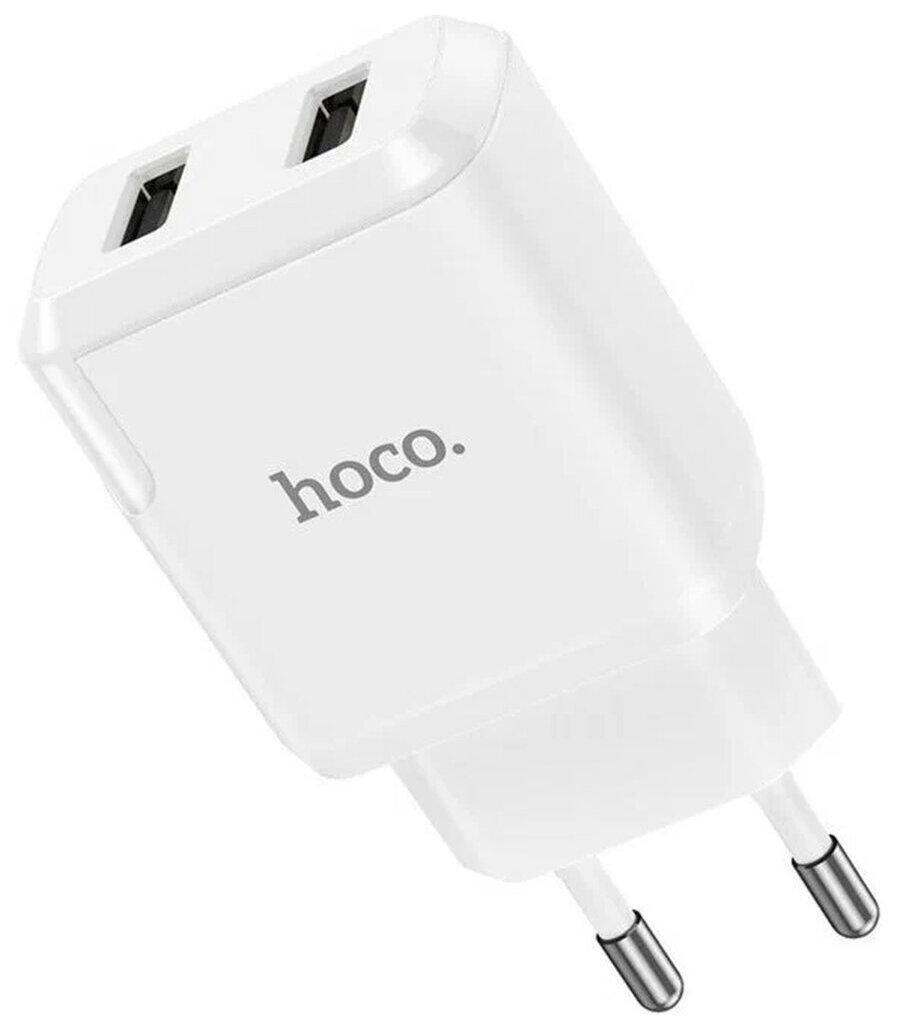 Сетевое зарядное устройство (СЗУ) Hoco N7 (2 USB) Type-C, 2.1 А, белый