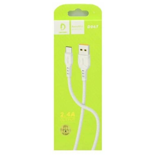 Кабель для зарядки DENMEN D06T USB - Type-C, 1 м, белый