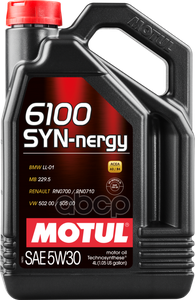 MOTUL Масло Моторное 5w30 Motul 4л Полусинтетика 6100 Syn-Nergy A3/B4