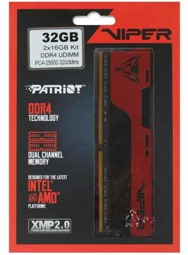 Модуль памяти Patriot Memory Viper Elite II DDR4 DIMM 3200MHz PC-25600 CL18 - 32Gb Kit (2x16Gb) PVE2432G320C8K - фотография № 20