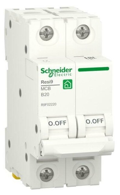 R9F02220 Автоматический выключатель Schneider Electric Resi9 20А 2п B, 6 кА