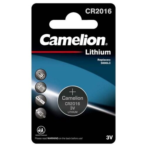 Camelion CR2016 BL-1 (CR2016-BP1, батарейка литиевая,3V) (1 шт. в уп-ке)