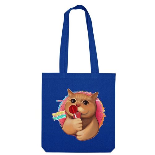 Сумка шоппер Us Basic, синий сумка рыжий кот с леденцом бежевый