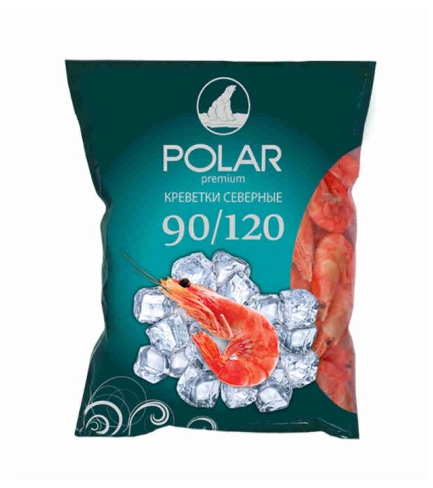 Polar Креветки неразделанные варено-мороженые 90/120 1000 г
