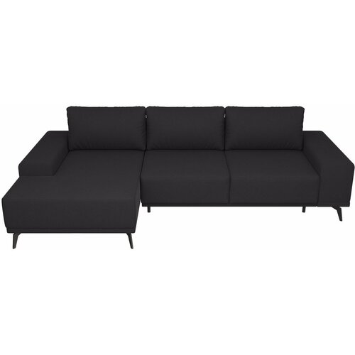 Угловой диван Нео Вельвет Черный левый