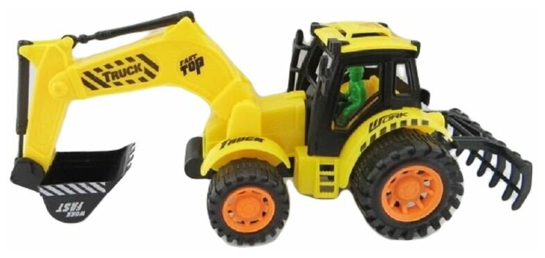 Машинка инерционная игрушка трактор с ковшом для мальчика, длина 25 см