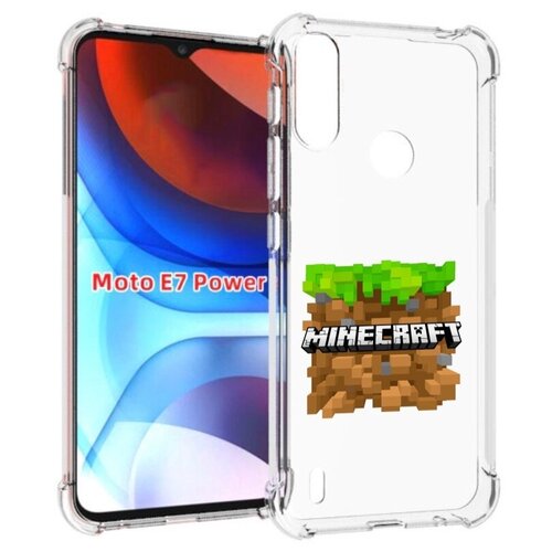 Чехол MyPads Minecraft-2 для Motorola Moto E7 Power задняя-панель-накладка-бампер