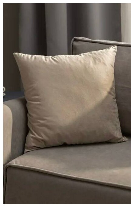 Подушка Inspire Tony Moon4 45x45 см цвет серо-коричневый - фотография № 3