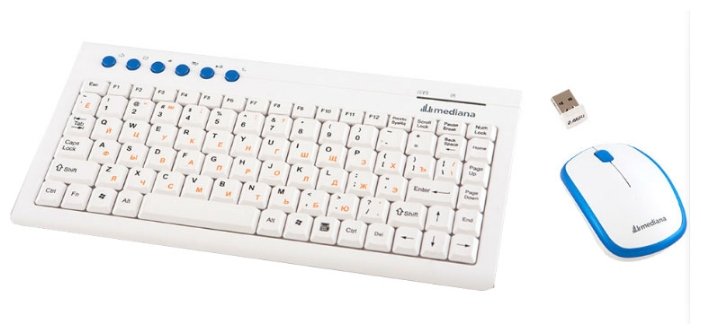 Клавиатура и мышь Mediana KM-313 White-Blue USB