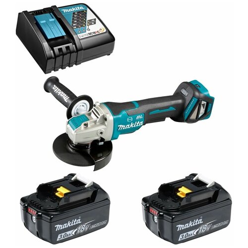 Шлифмашина угловая X-LOCK аккумуляторная 18В LXT 125мм Li-Ion 2x3Ач Makita DGA519RFE 4394000₽