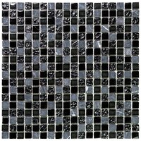 Мозаика из мрамора и стекла Natural Mosaic PST-007 черный серый темный квадрат