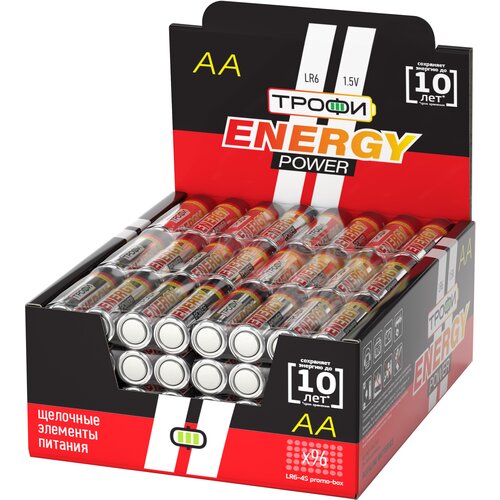 Батарейки Трофи LR6-4S promo-box ENERGY POWER Alkaline арт. Б0017350 (96 шт.) батарейки трофи lr6 24 bulk energy power alkaline арт б0035376 24 шт