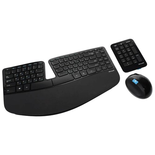 Клавиатура+мышь Microsoft Sculpt Ergonomic черный беспроводная, Bluetooth slim Multimedi (L5V-00017)