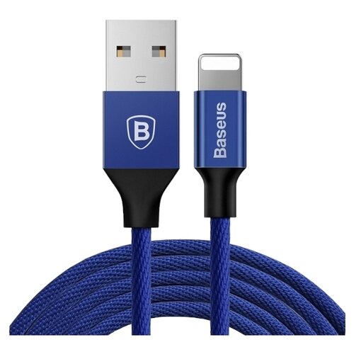Кабель Baseus Yiven USB - Lightning (CALYW), 1.8 м, 1 шт., blue кабель baseus yiven usb lightning calyw 1 8 м black