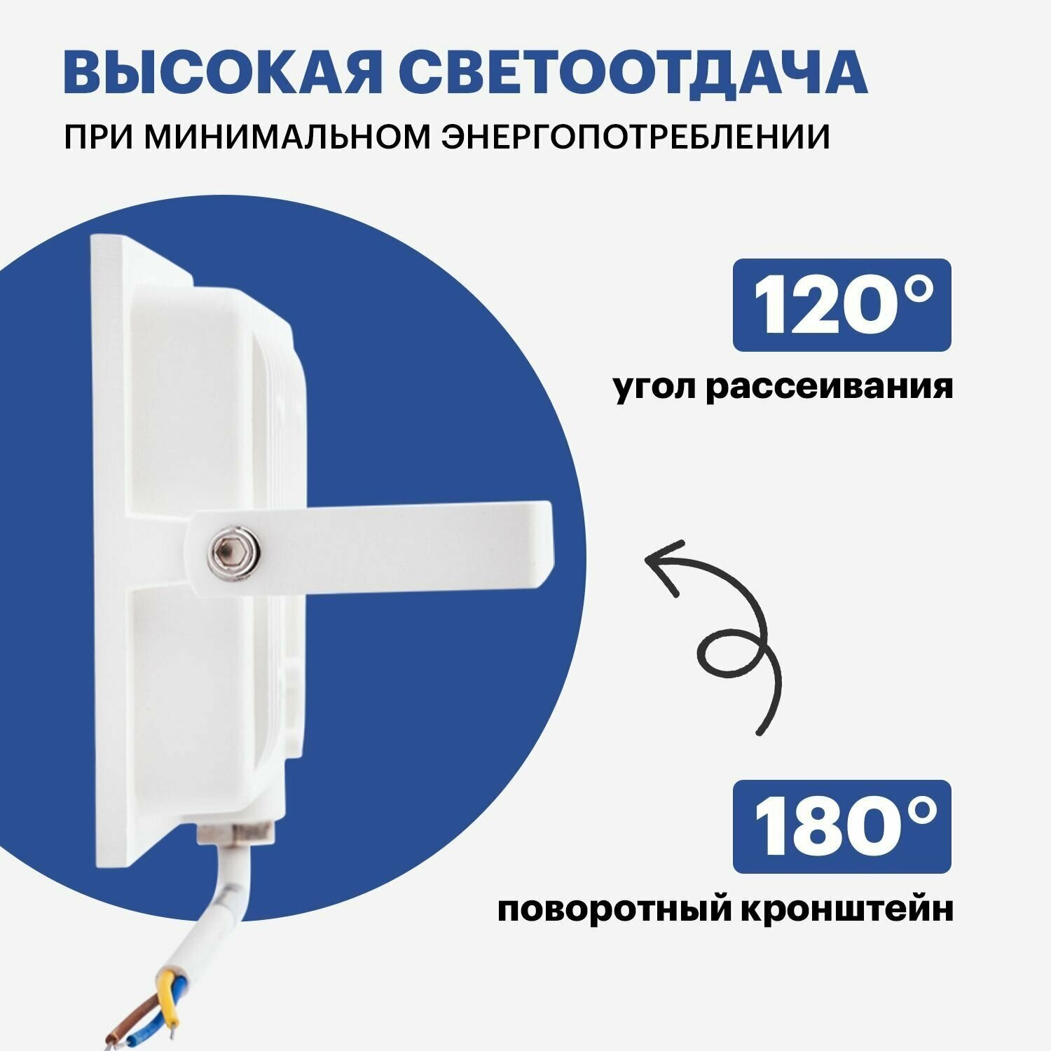 Прожектор светодиодный уличный садовый светильник LED REXANT 50 Вт