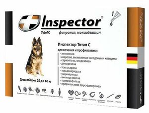 Фото Inspector Total C Капли от блох, клещей и гельминтов для собак от 25 до 40 кг