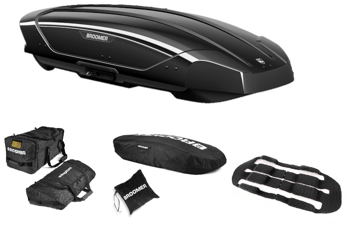 Broomer бокс Venture L 430л черный металлик + сумки + чехол + коврик