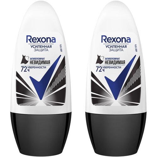 REXONA Део-шарик кристалл Невидимая защита на чёрном и белом 50мл (2 шт в наборе) rexona део шарик чистая защита без запаха 50мл 2 шт в наборе