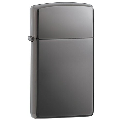 Зажигалка ZIPPO Slim® с покрытием Black Ice ®, латунь/сталь, чёрная, глянцевая, 29x10x60 мм