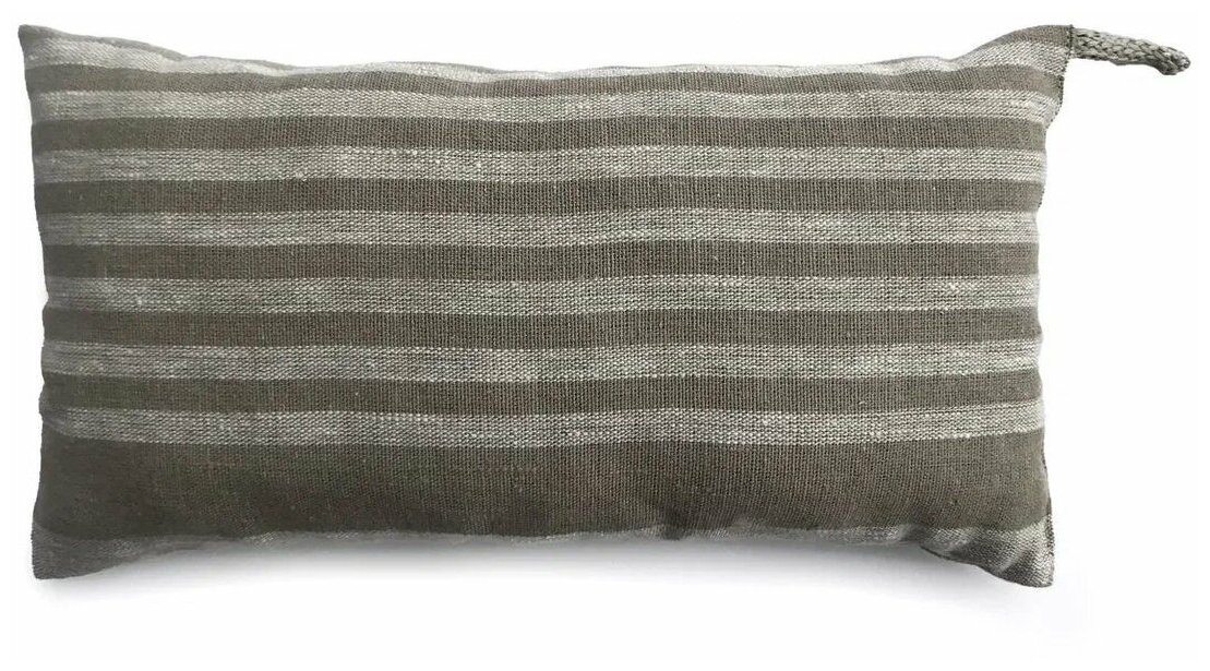 фото Подушка для бани Linen Steam Капучино 22х40 см, лен, полоски, бежевая LS-CAP-01-2240