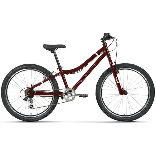 Велосипед горный UNIT 24 1.0 (24 6 ск. рост. 12) 2023, темно-красный/белый, RB3R46158DRDXWH