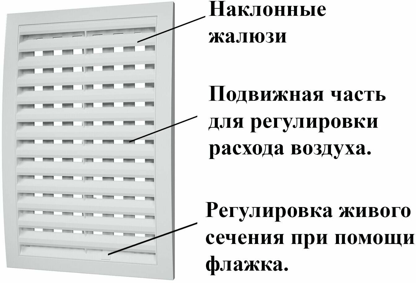 Вентиляционная решетка 180х250, белая, регулируемая, разъемная 1825РРП 1825RRP