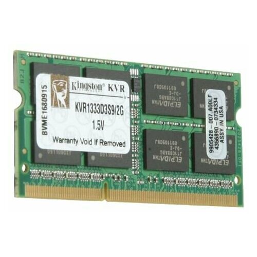 Оперативная память Kingston ValueRAM 2 ГБ DDR3 1333 МГц SODIMM CL9 KVR1333D3S9/2G оперативная память kingston valueram 4 гб ddr3 1333 мгц sodimm cl9 kvr13s9s8 4