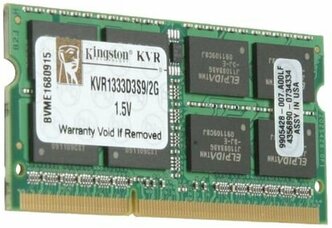 Оперативная память для ноутбука SODIMM DDR3 2Gb HiperX by Kingston KVR1333D3S9/2G DDR3 1333MHz (PC-10600) 1.5V, 204-Pin, CL9, RTL