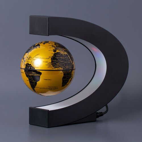 Парящий глобус с RGB-подсветкой золотой D - 9см 2090₽