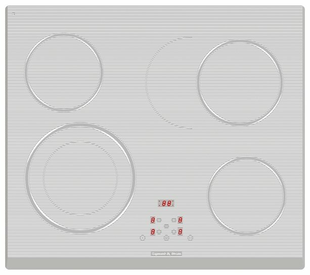 Варочная панель электрическая Zigmund&Shtain CNS 159.60 WX /БЕЛ.,стеклокерамика, сенс. упр./ Франция
