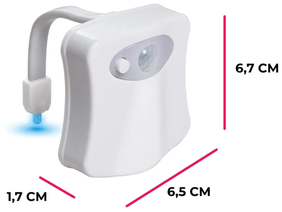 Лампа для унитаза/высокотехнологичное устройство с датчиком для ванной комнаты/светильник для туалета/подсветка с LED 8 цветов/ - фотография № 6