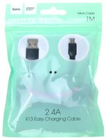 Кабель Hoco X13 Easy charged USB - microUSB 1 м черный